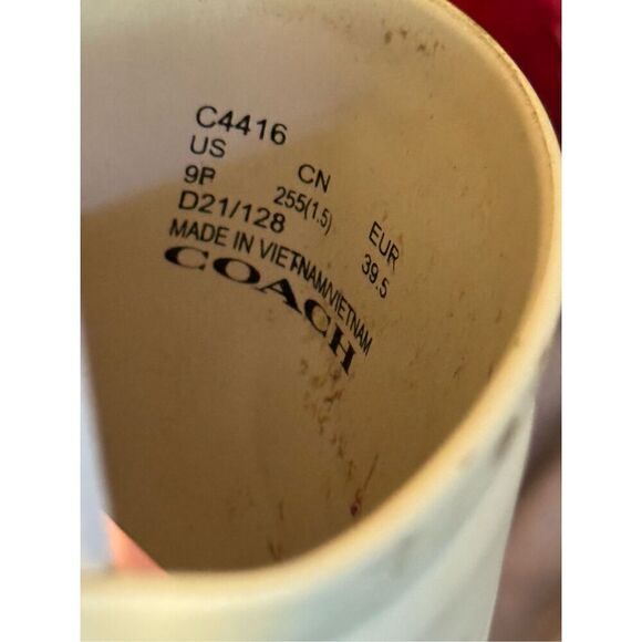 Size 9 coach white signature logo slides pool sport - Picture 4 of 5